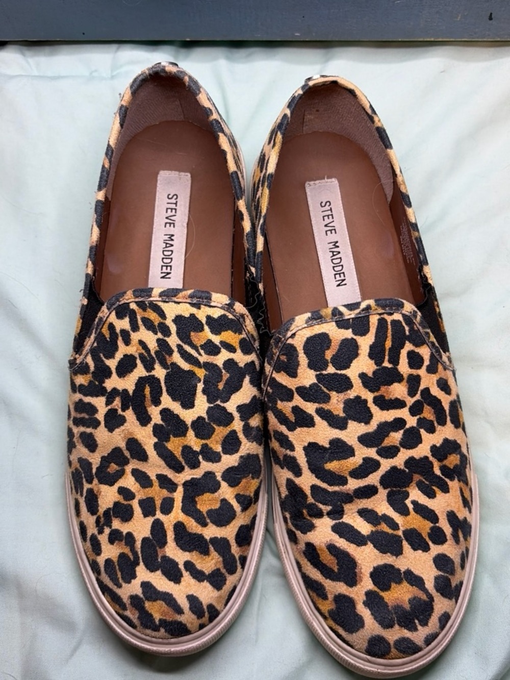 Steve Madden Leopard-Print Slip-On Moccasins - Tan/Black